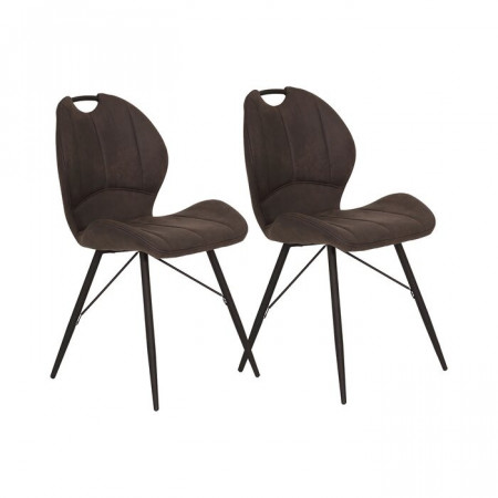 Set de 2 scaune tapitate Brentley, antracit, 86 x 50 x 56 cm - Img 1