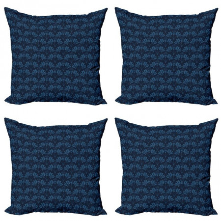 Set de 4 huse pentru perna Hunsinger, albastru inchis, 45,72 x 45,72 x 1 cm - Img 1