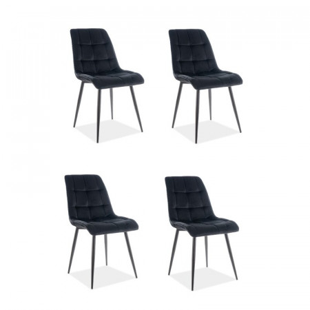 Set de 4 scaune Reidsville, tapitate, negru, 89 x 51 x 44 cm - Img 1