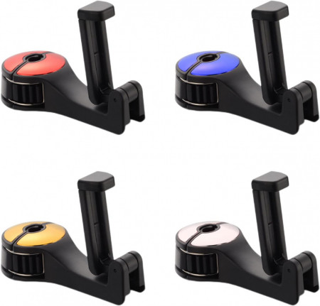 Set de 4 suporturi de telefon pentru tetiera USMEI, silicon, multicolor, 125 mm