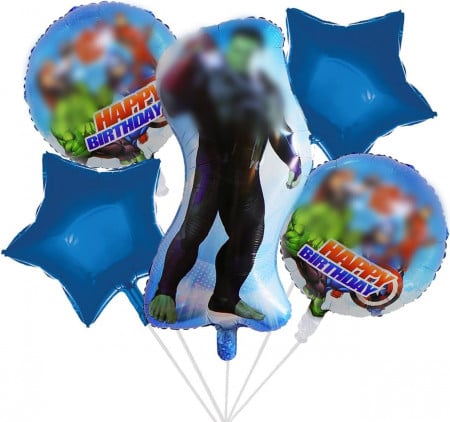 Set de 5 baloane pentru petrecere copii Simyron, folie, multicolor, 45 cm