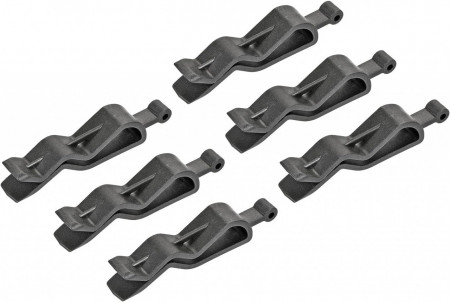 Set de 6 cleme pentru sacii de gunoi Sourcing map, plastic, negru, 62 x 11 x 12 mm