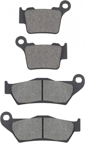 Set de placute de frana fata-spate, AHL, metal, gri/negru, 94 x 37,5 x 7,5 mm / 64 x 41,5 x 9 mm