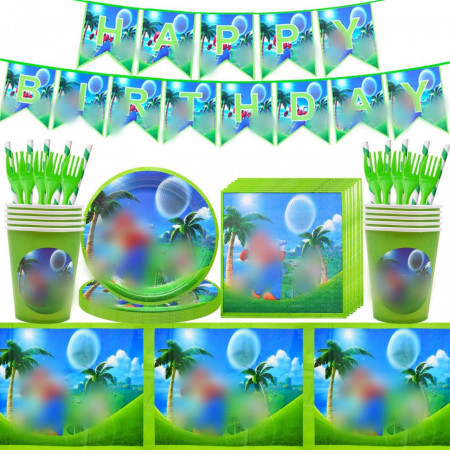 Set de tacamuri pentru petrecere Tomicy, multicolor, hartie, 58 piese, pentru 10 persoane