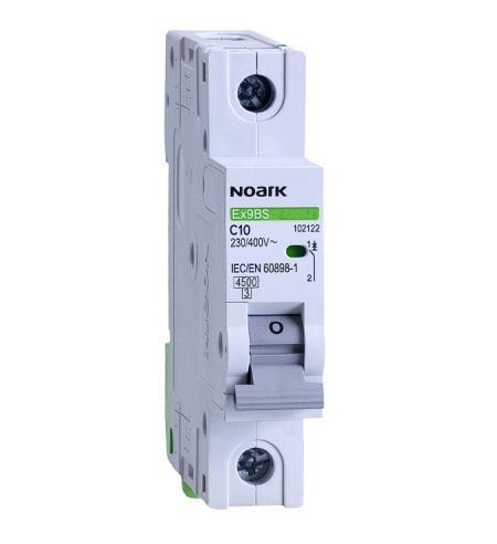 Siguranta electrica automata Noark 102122, 1P, 1 modul, curba C, cap. de rupere 4,5kA, 10A, Resigilat, Grad A