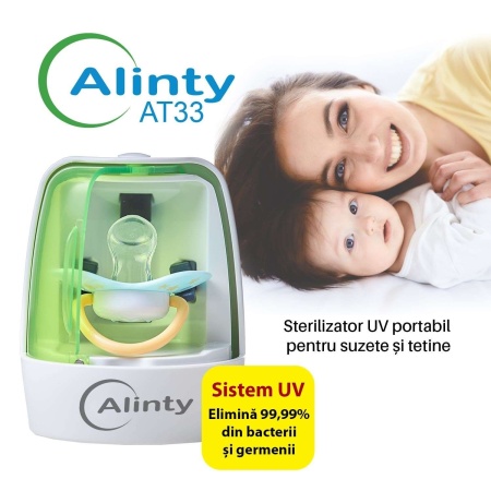 Sterilizator UV Alinty AT33, sterilizare suzete si tetine, 3 minute, inchidere automata