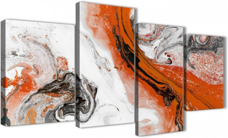 Tablou abstract, 4 piese, panza/lemn, multicolor, 130 x 67,5 cm