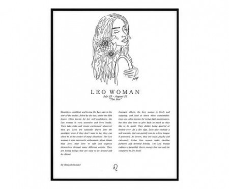 Tablou Leo Woman, alb/negru, 50 x 70 cm - Img 1