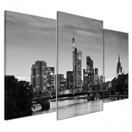 Tablou pe panza Frankfurt, din 3 piese, 60 x 100 x 2 cm - Img 1
