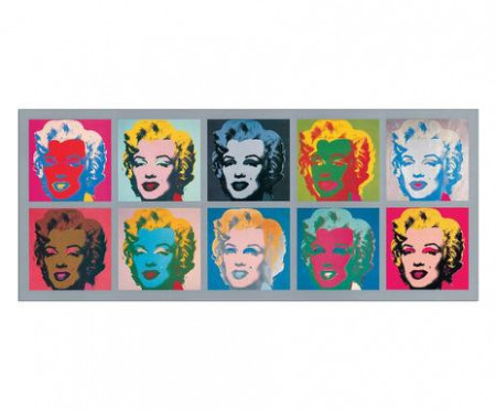 Tablou Ten Marilyns, MDF, multicolor, 56 x 134 cm - Img 1