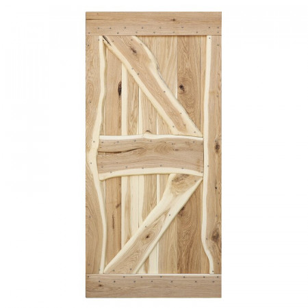 Usa glisanta Miltona, lemn masiv, maro, 100 x 210 x 40 cm - Img 1