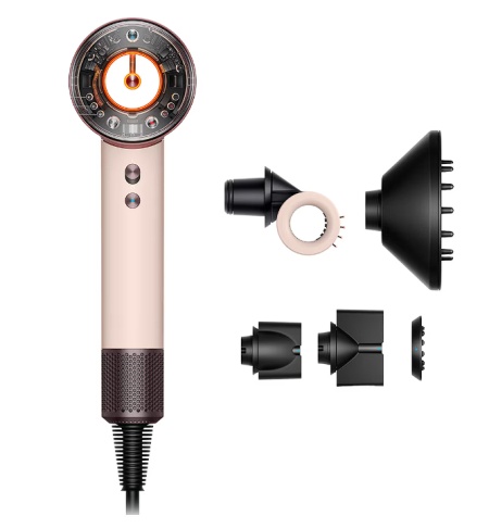 Uscator de par Dyson Supersonic Nural HD16 113407-01, 110.000 rpm, 4 setari de temperatura, 3 setari de viteze, Ceramic Pink/Rose Gold, Resigilat, Grad A