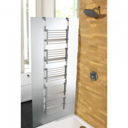 Uscator suspendat pentru rufe Belfry Bathroom, aluminiu/plastic, argintiu/gri, 25 x 50 x 100-147 cm