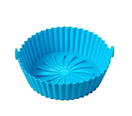 Vas pentru friteuza cu aer REIWIDE, silicon, albastru, 13,5 x 17 cm