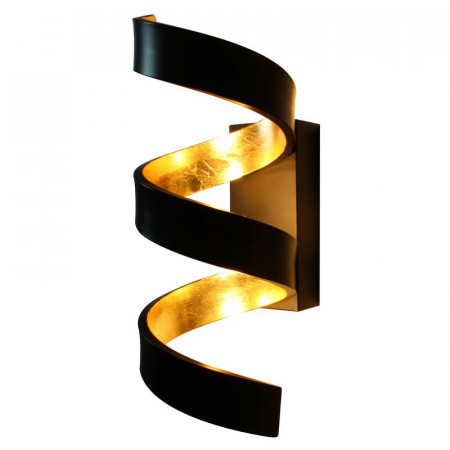 Aplică Mcallister cu 3 lumini LED, metal, negru / auriu, 26cm H x 13cm W x 10cm D - Img 1