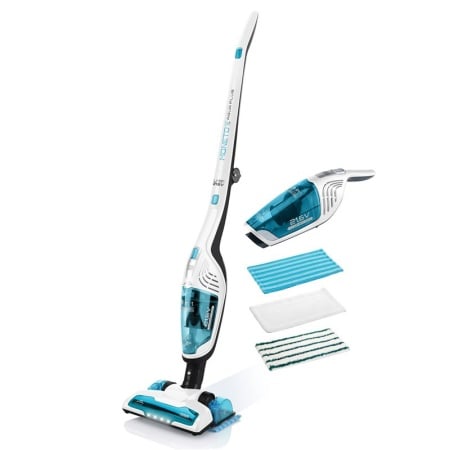 Aspirator vertical si mop 3 in 1 fara fir ETA Moneto II AQUA PLUS 6453 90000, Li-ion 21.6 V, 0.55 l