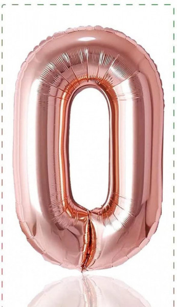 Balon aniversar Maxee, cifra 0, rose, 40 cm - Img 1