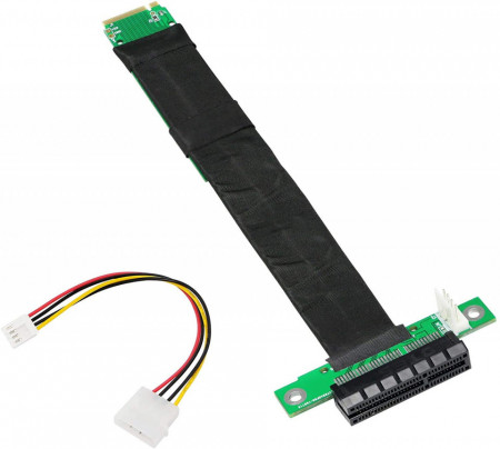 Cablu de extensie M.2 la PCI-E X4 SinLoon, negru/verde, 18 cm