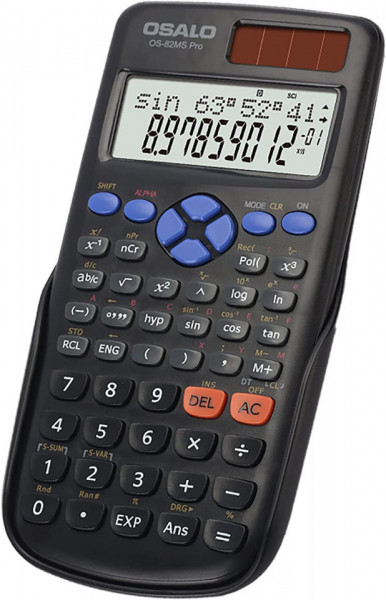 Calculator stiintific cu 240 functii OSALO, negru, plastic, 165 x 84 mm - Img 1