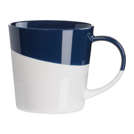 Cana de cafea Newport, portelan, alb/albastru, 13 x 9,5 cm - Img 1