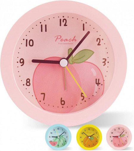 Ceas desteptator pentru copii Edillas, ABS, roz, 9,5 x 4,2 x 9,5 cm