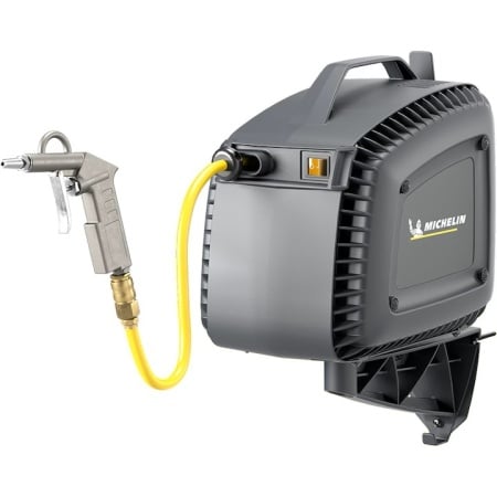 Compresor de perete cu derulator de furtun 7m si pistol de suflat, MBL GO-COMPACT, resigilat