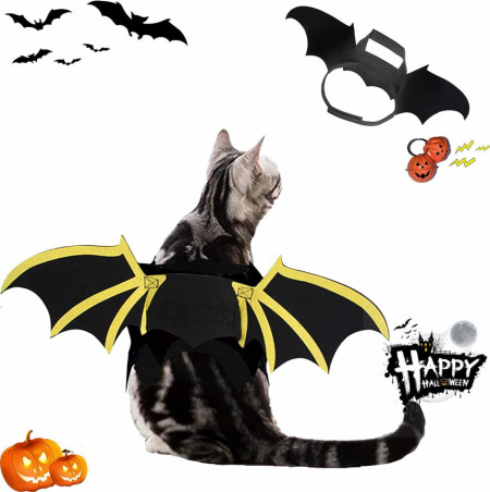 Costum de Halloween pentru animalul de companie DAZZTIME, pasla, negru/galben, 50 x 18 cm