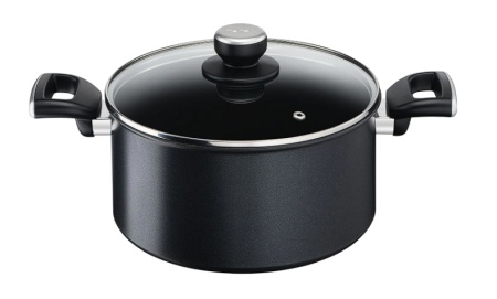 Cratita cu capac Tefal Unlimited, 24 cm, inductie, invelis antiaderent din titan, indicator Thermo-Signal, baza Thermo-Fusion, negru, Resigilat, Grad A