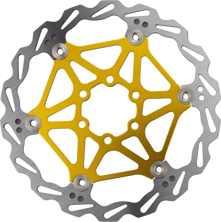 Disc de frana pentru bicicleta Zukka, otel, argintiu/auriu, 180 mm