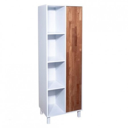 Dulap de birou Places of Style, lemn, alb/maro, 65 x 175 x 50 cm