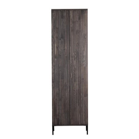 Dulap Woodrow, lemn masiv de frasin/metal, maro inchis/negru, 60 x 210 x 42 cm