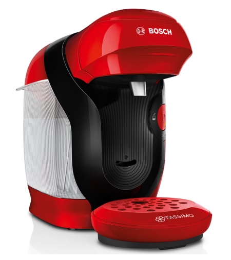 Espressor Bosch Tassimo Style TAS113E, 1400W, 3.3 bar, 0.7l, Autocuratare si decalcifiere, capsule, Rosu, Resigilat, Grad A