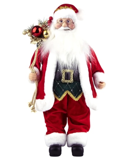 Figurina decorativa Mos Craciun Abxmas, rasina/PVC/poliester, multicolor, 50 cm