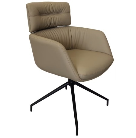 Fotoliu Rotativ Dieter Knoll Supremo Avangarde din piele naturala pigmentata, coniac, 62/92/66 cm