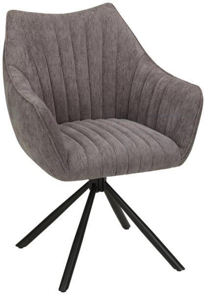 Fotoliu rotativ Trient din chenille gri, 62/87/65 cm