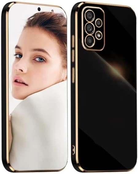 Husa de protectie pentru Samsung Galaxy A13 4G Atisijie, TPU/silicon, negru/auriu, 6,6 inchi