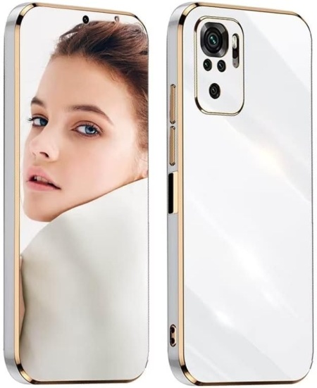 Husa de protectie pentru Xiaomi Redmi Note 10 4G/Note 10S Atisijie, TPU, alb/auriu, 6,43 inchi