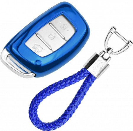 Husa pentru cheie de masina Hyundai KASER, TPU, albastru
