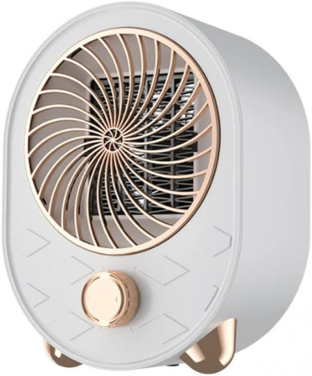 Incalzitor electric cu ventilator WATMHHJQ, alb/auriu, 1000W - Img 1