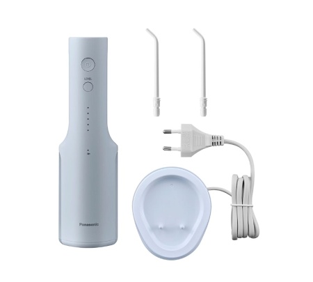 Irigator bucal Panasonic EW-DJ26-A303, aprox. 590kPa presiune apa, 5 trepte de presiune, portabil, 2duze incluse, Capacitate rezervor 200ml, Albastru, Resigilat, Grad A - Img 1