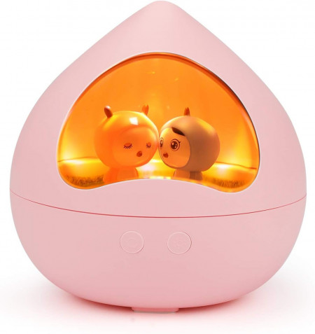 Lampa de noapte cu difuzor Bluetooth si rotatie de culoare RGB 360 °Aceshop Kids, ABS, roz, 133 x 133,5 mm