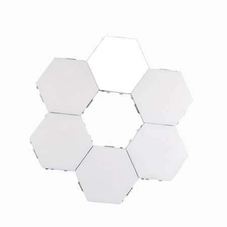 Lampa modulara de perete tip LED, comutare prin atingere (touch ), in forma hexagonala, lumina alba, set 6 hexagoane 2W + alimentator