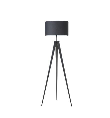 Lampadar Asmo, metal/textil, negru, 45 x 25 x 140 cm, 40w - Img 1