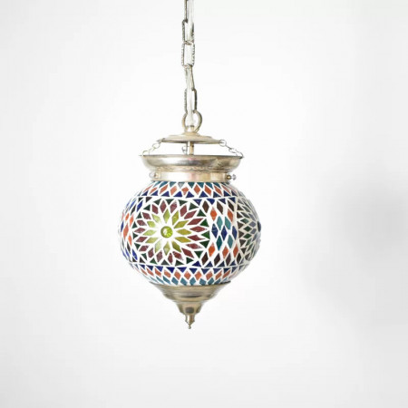 Lustra tip pendul Cerny, metal/sticla, multicolor, 25 x 15 x 50 cm