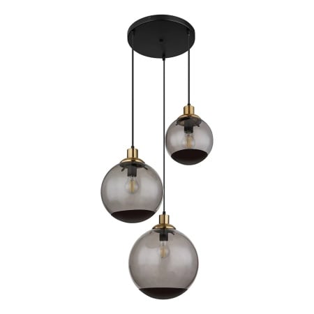 Lustra tip pendul Potter, 3 lumini, metal/sticla, negru/gri/auriu, 51 x 51 x 120 cm