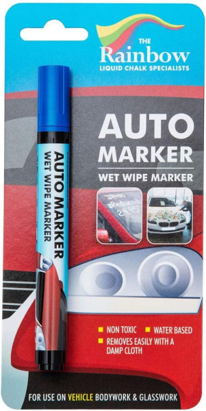 Marker auto Rainbow Chalk Limited, albastru, varf de 1,5 cm