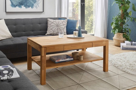 Masuta de cafea Salem, lemn masiv, Sertar, 115 cm latime