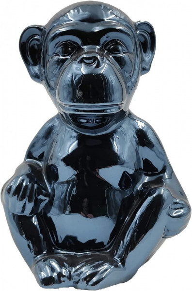 Obiect decorativ Casaido, model maimuta, negru, ceramica, 19,4 x 13,7 x 12 cm