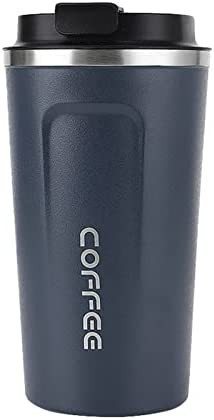 Pahar pentru cafea cu capac TZMY-UE, otel inoxidabil, albastru, 380 ml, 14,8 x 6,9 cm