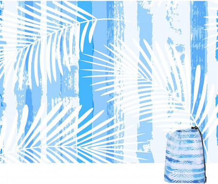 Patura pentru picnic SAMIT, poliester, alb/albastru, 165 x 220 cm